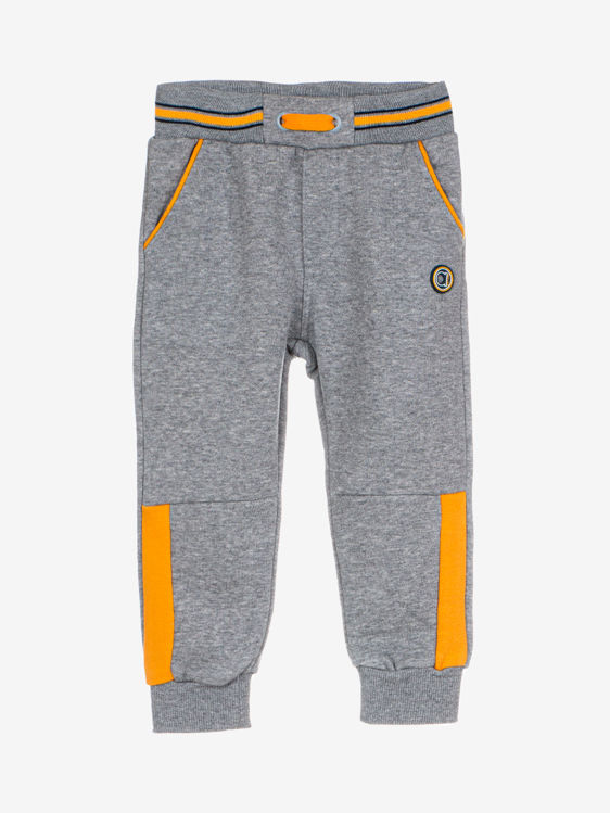 Picture of YF1635 BOYS THERMAL FLEECY JOGGERS 6M-3-4 YEARS  GREY/NAVY